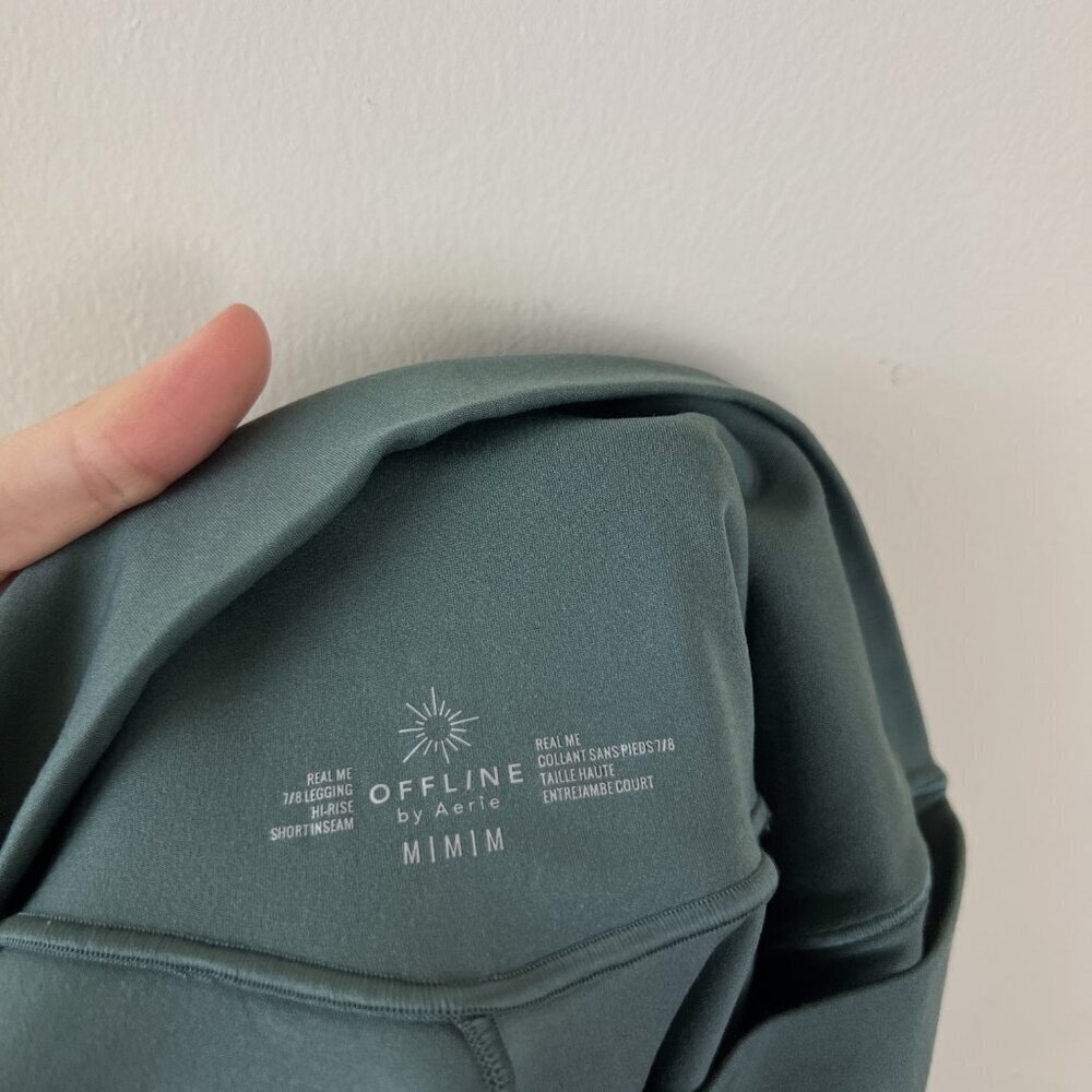 OFFLINE By Aerie Green Real Me High Waisted Crossover Leggings - Picture 4 of 7